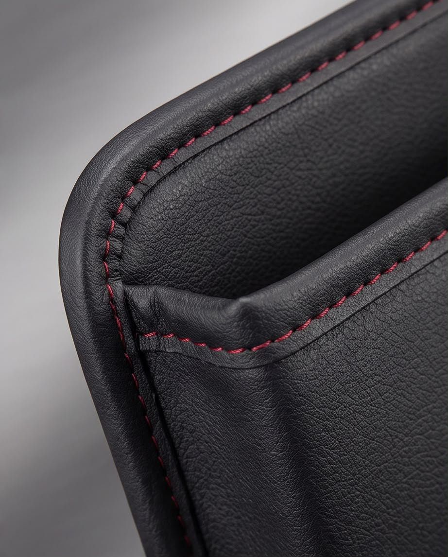 Leather Car Seat Organizer with Cup Holder
