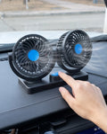 Dual Head Car Fan – 360° Rotatable USB Cooling Fan